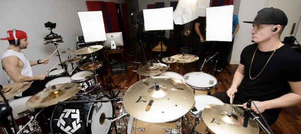 DK and Stevie Cat Jnr recording for Zildjian's new EFX range 2015